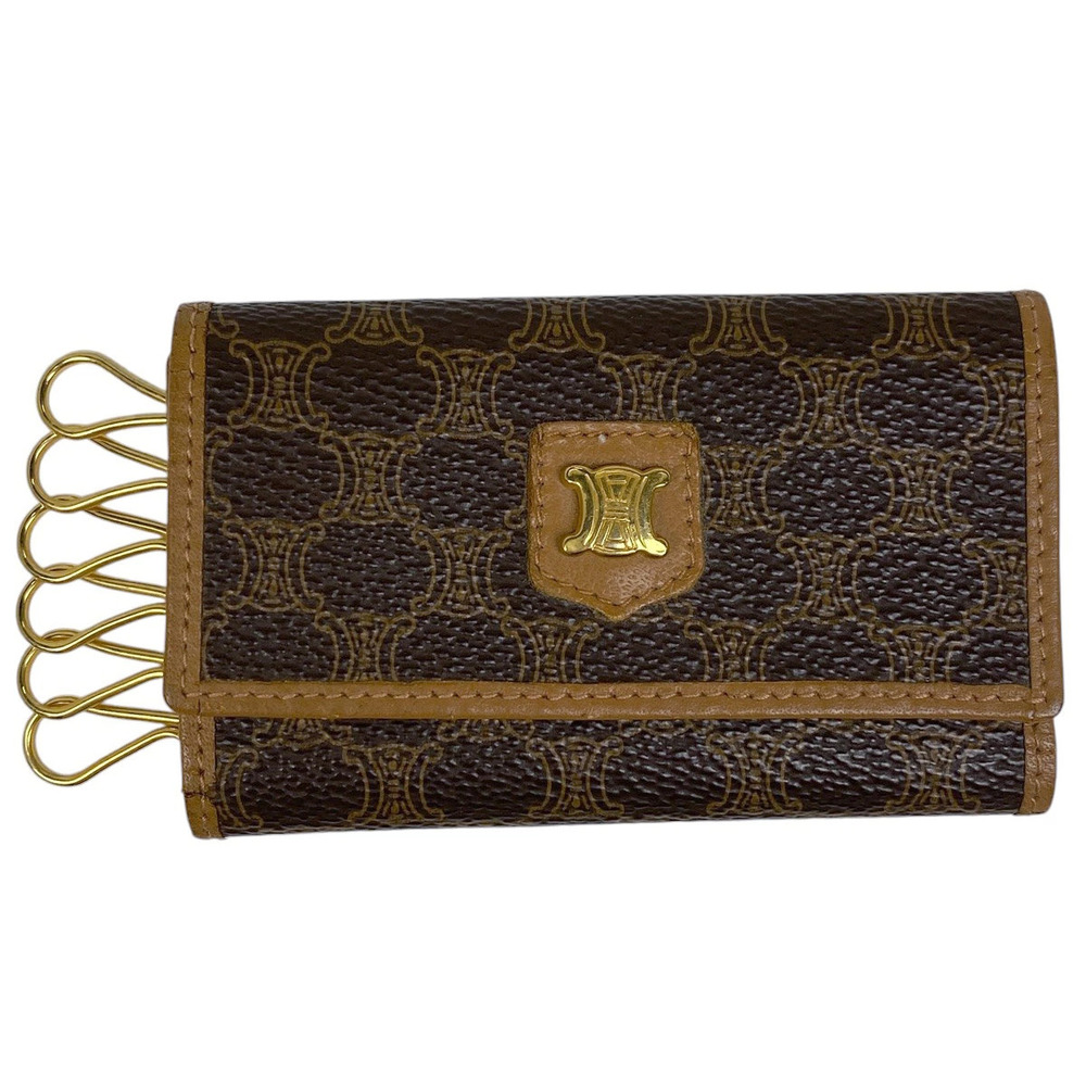 Celine Macadam Case Key Hook Blazon Canvas Brown